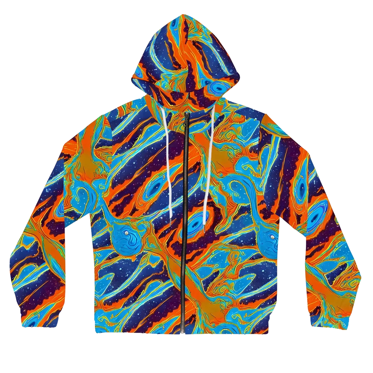 Blue Inferno on Women's Full-Zip Hoodie — Front