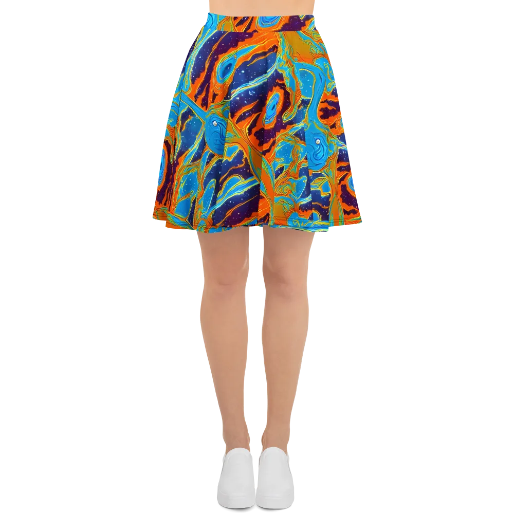 Blue Inferno on Skater Skirt — Front