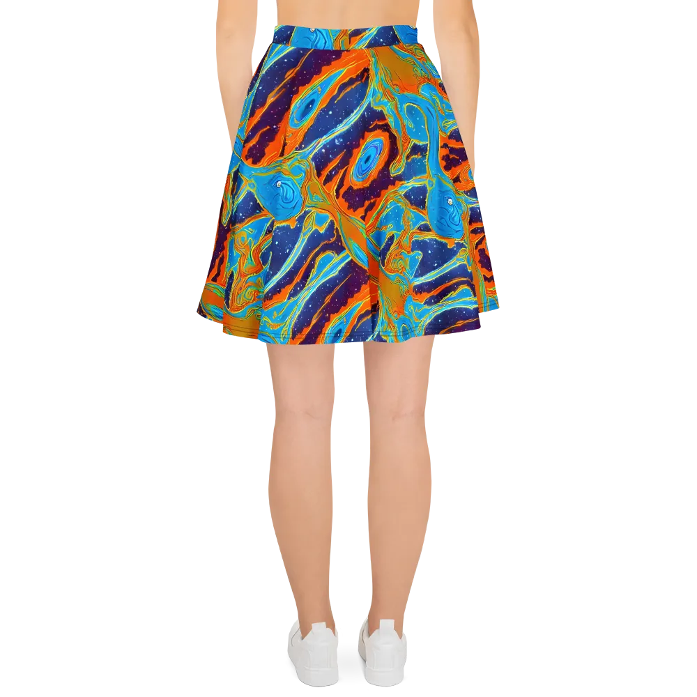Blue Inferno on Skater Skirt — Back