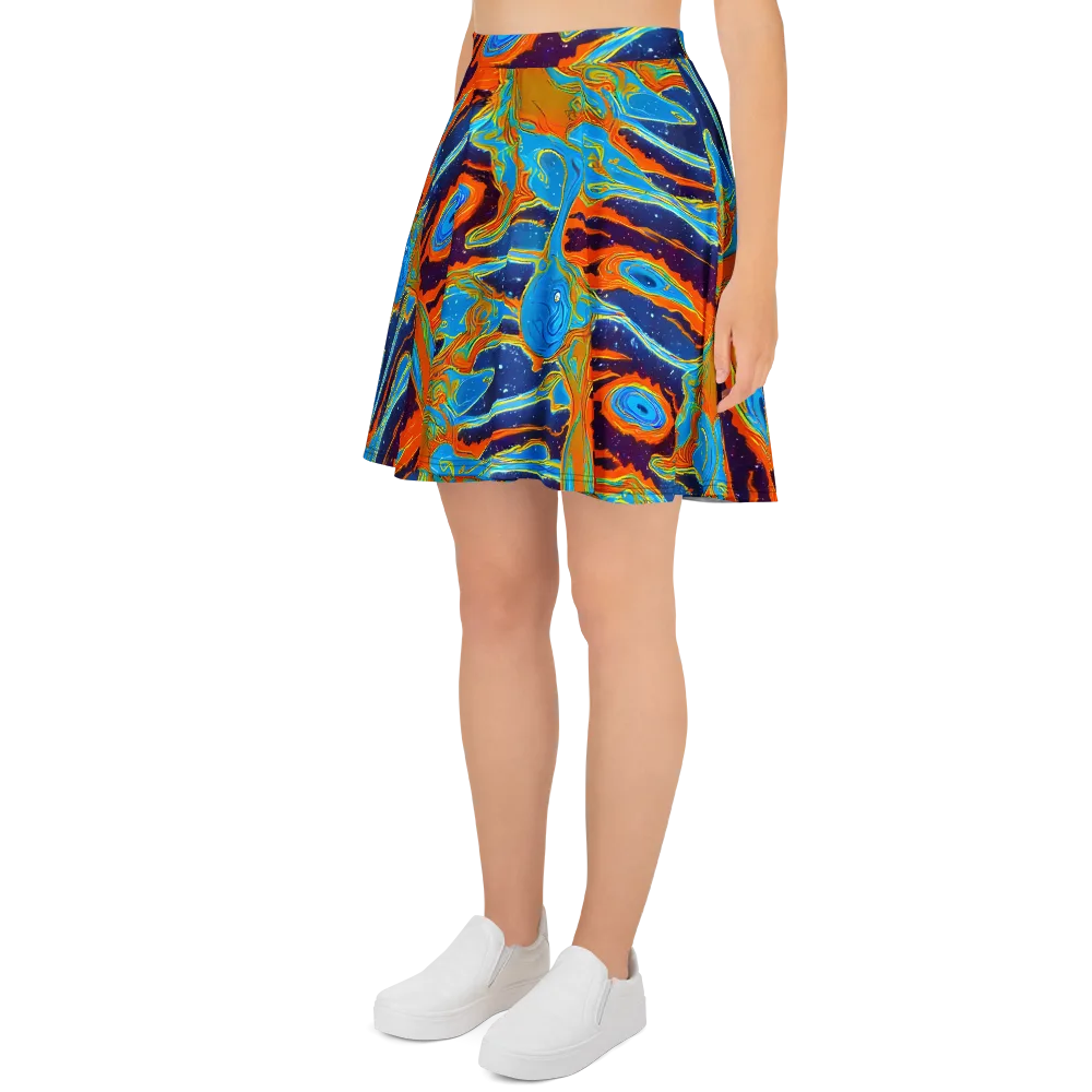 Blue Inferno on Skater Skirt — Left
