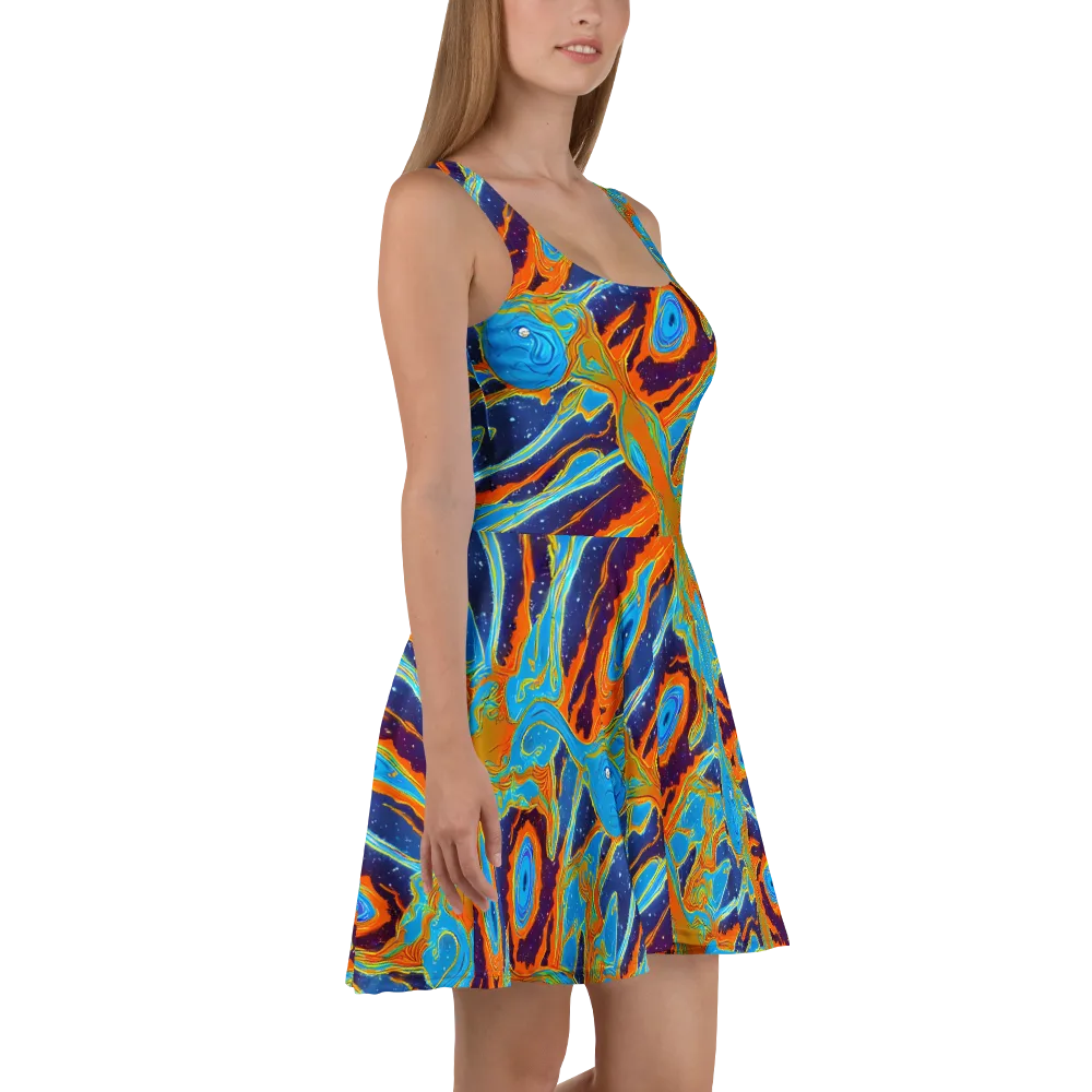 Blue Inferno on Skater Dress — Right