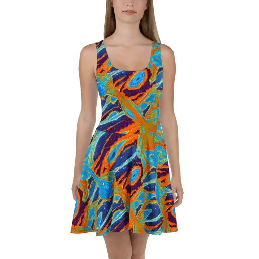 Blue Inferno on a Skater Dress