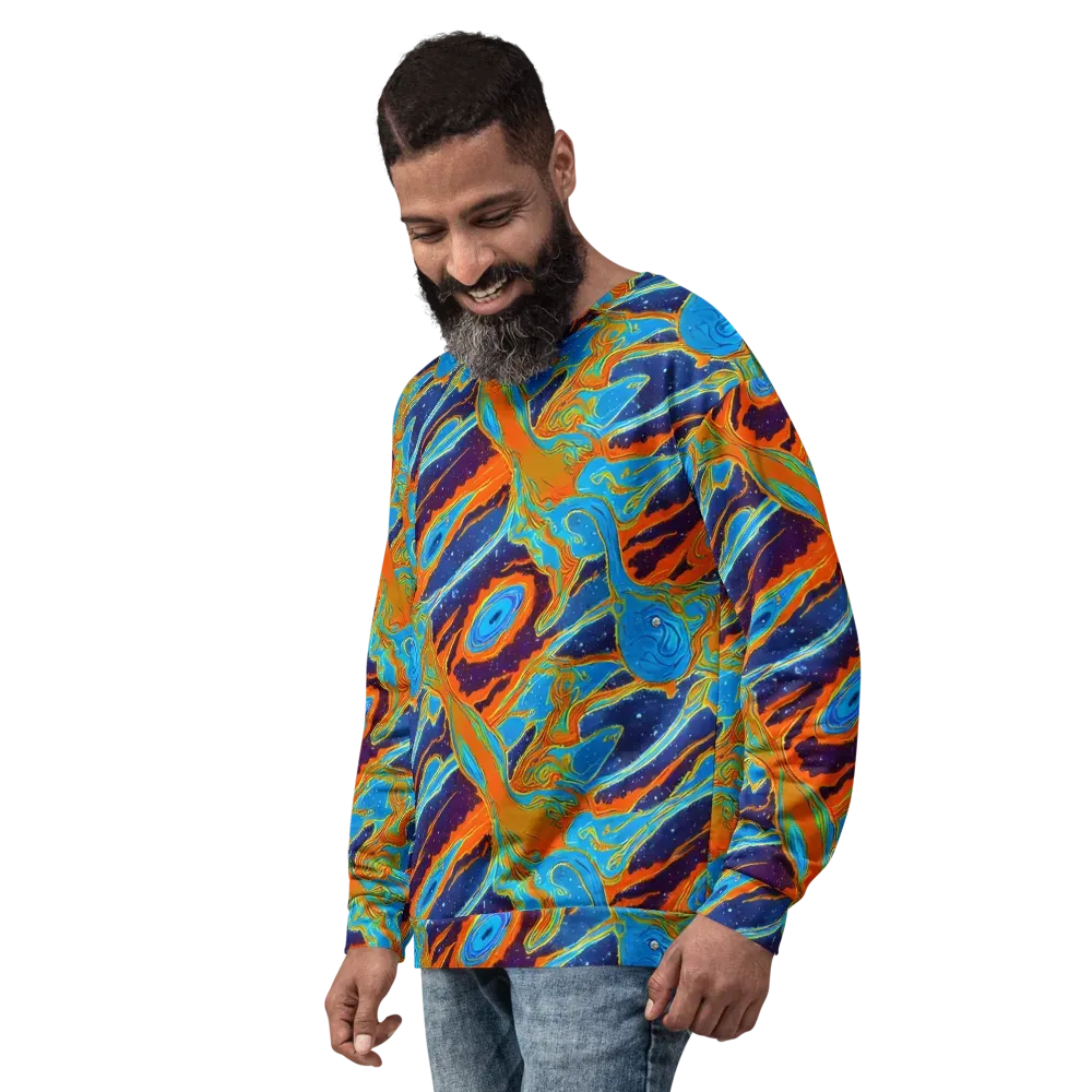 Blue Inferno on Sweatshirt — Left Front