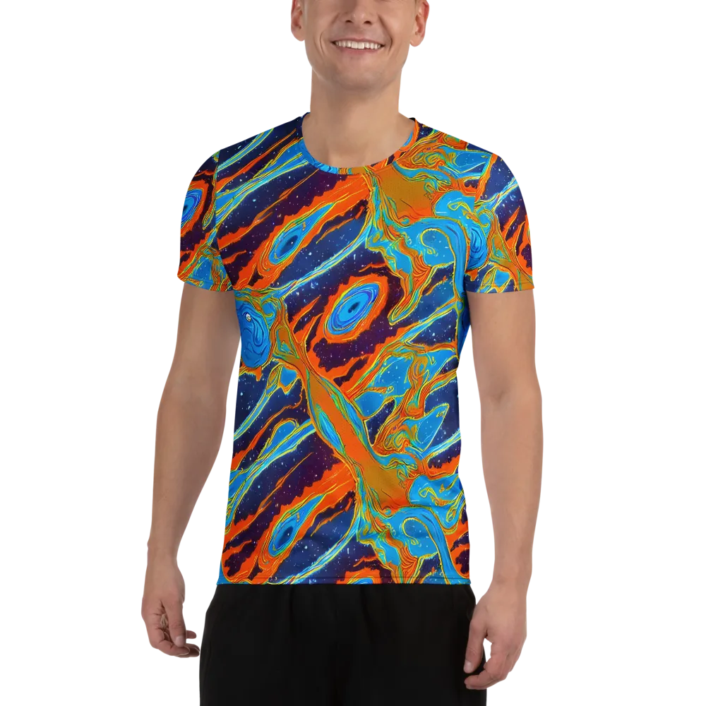 Blue Inferno on Men's Athletic T-Shirt — Front