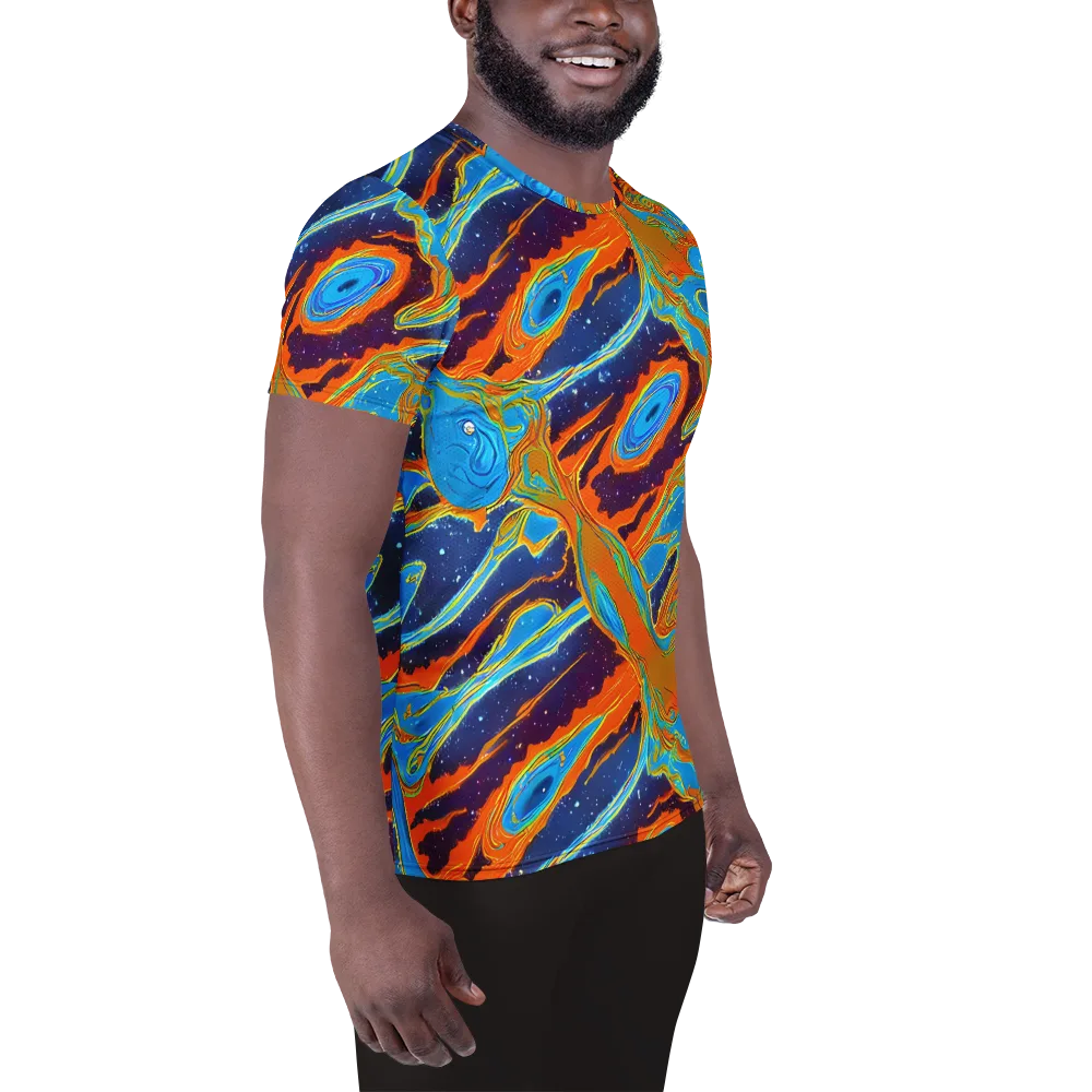 Blue Inferno on Men's Athletic T-Shirt — Right