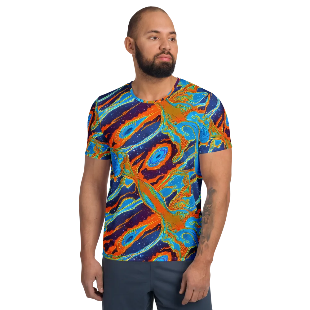 Blue Inferno on Men's Athletic T-Shirt — Front