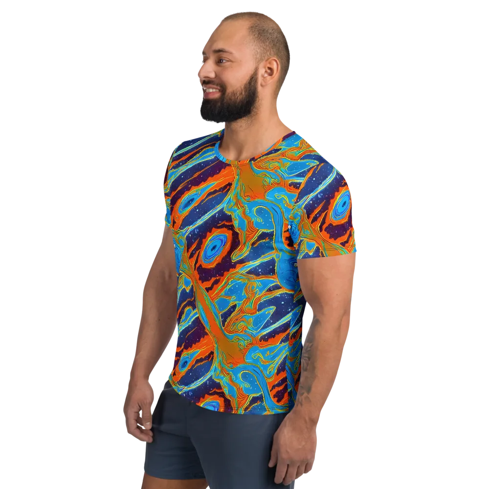 Blue Inferno on Men's Athletic T-Shirt — Left