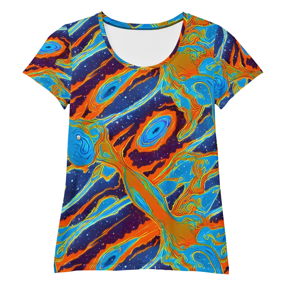 Blue Inferno on Women's Athletic T-Shirt — Front