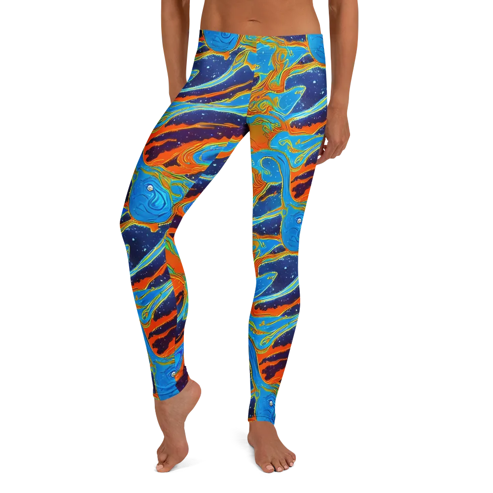 Blue Inferno on Leggings — Front