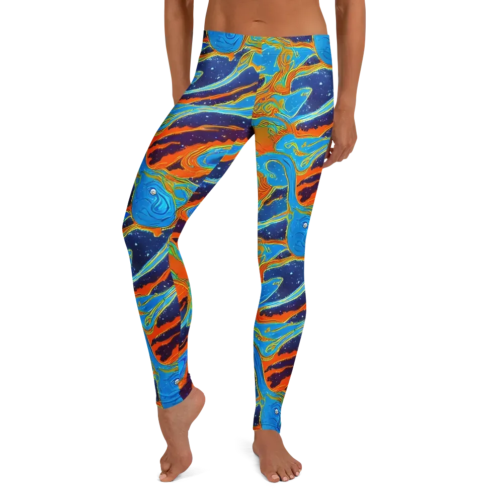 Blue Inferno on Leggings — Front