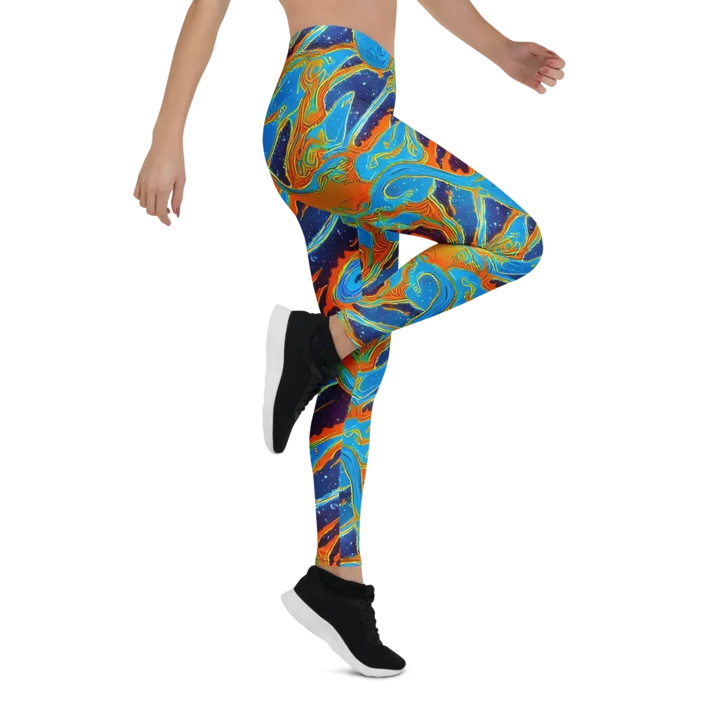 Blue Inferno on Leggings — Right
