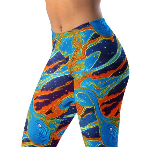 Blue Inferno on a Leggings
