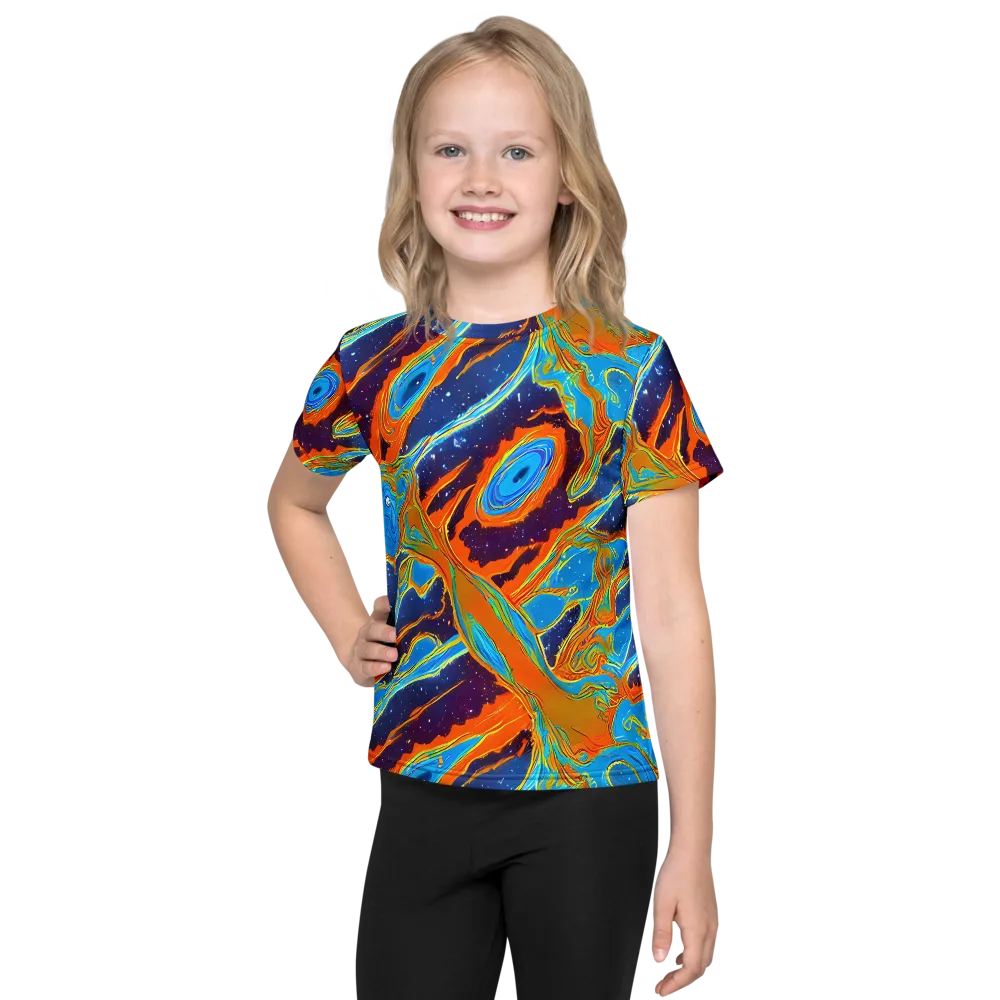 Blue Inferno on Kids Crew Neck T-Shirt — Front