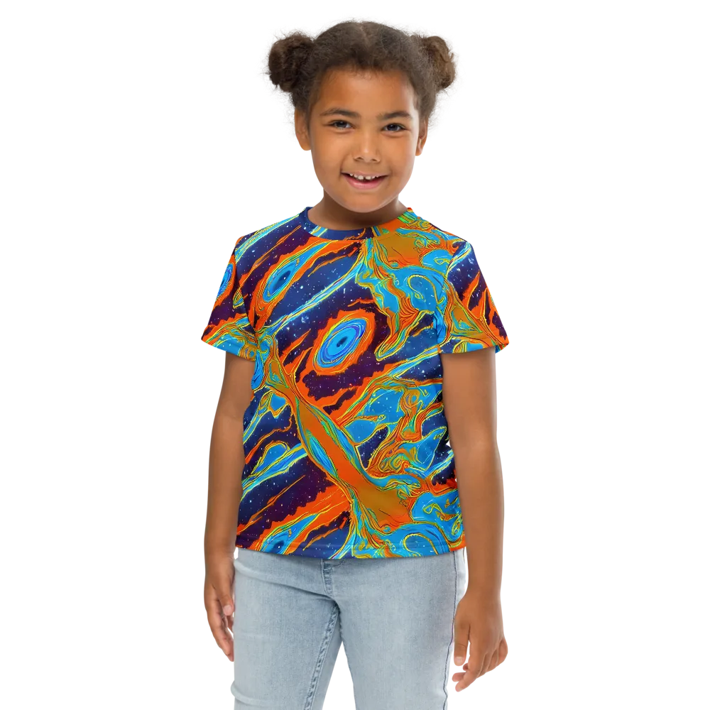 Blue Inferno on Kids Crew Neck T-Shirt — Front