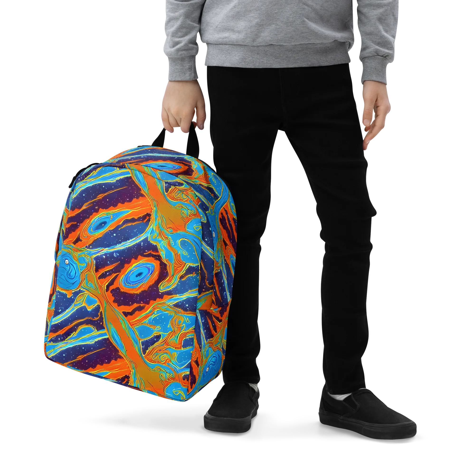 Blue Inferno on Minimalist Backpack — Zoomed-in