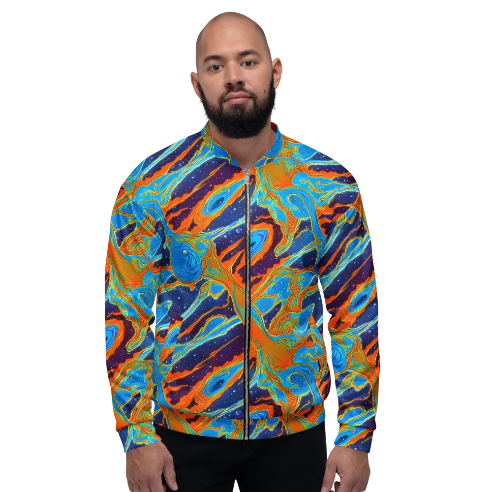 Blue Inferno on Bomber Jacket — Front