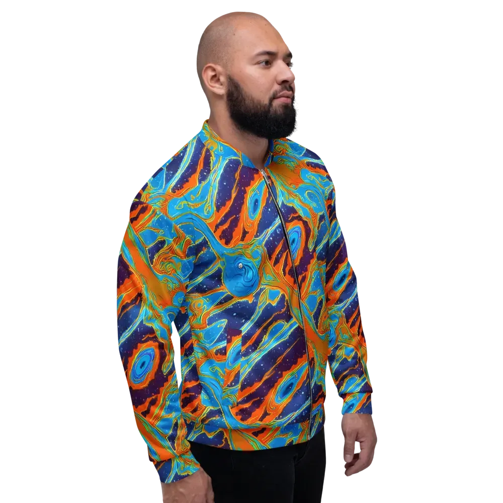 Blue Inferno on Bomber Jacket — Right