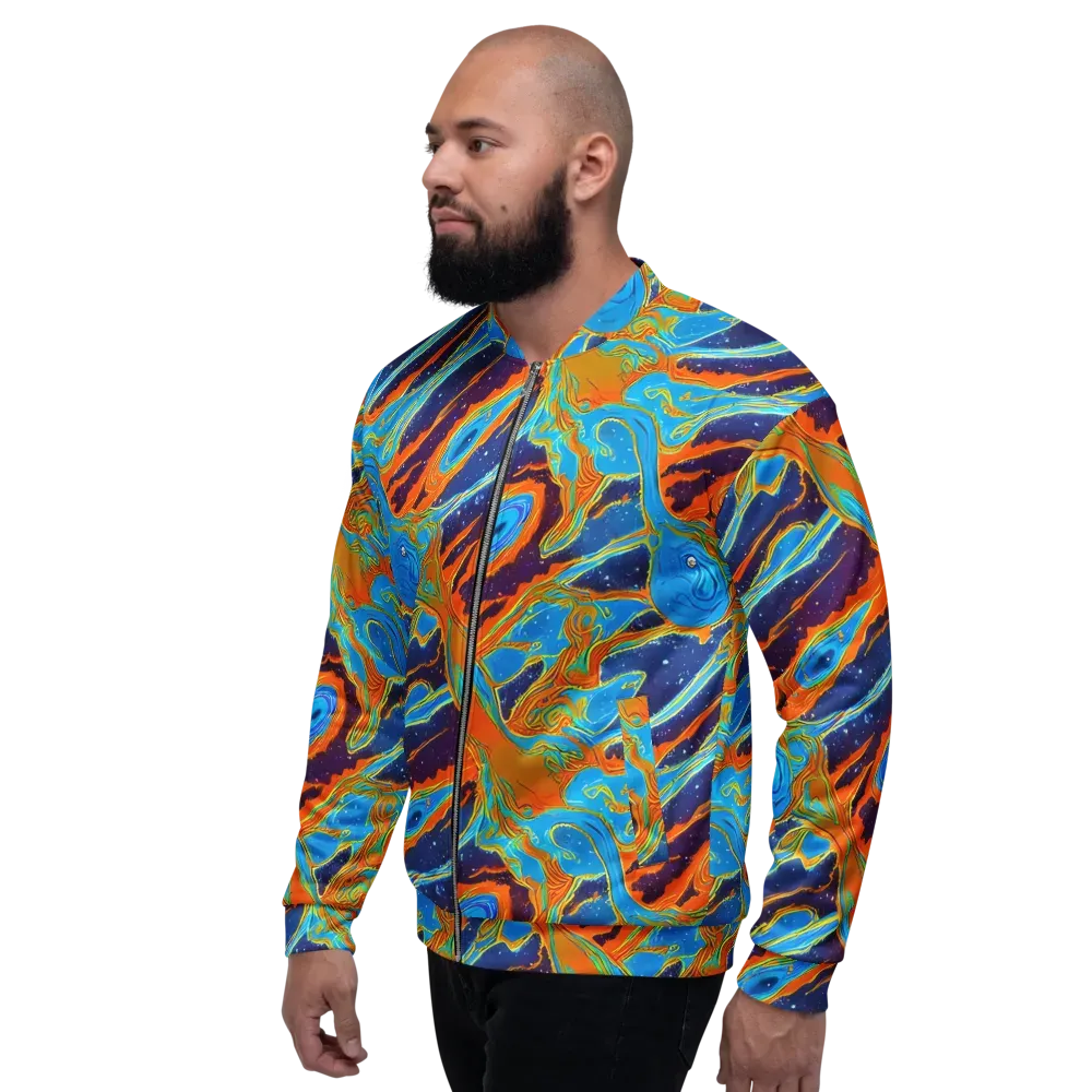 Blue Inferno on Bomber Jacket — Left