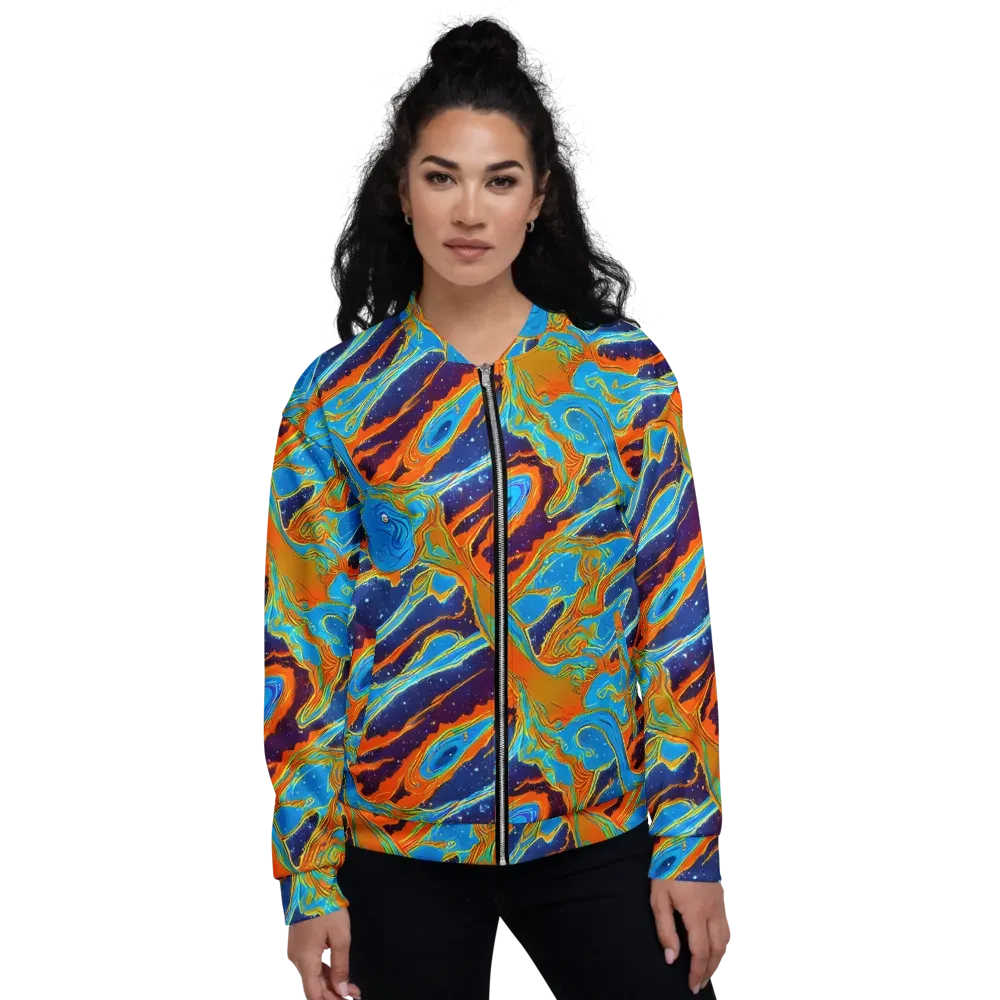 Blue Inferno on Bomber Jacket — Front