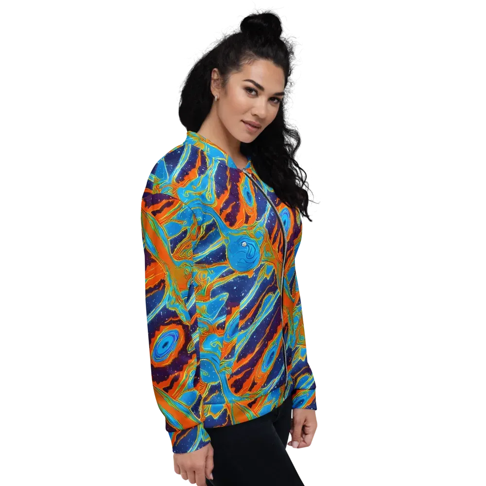Blue Inferno on Bomber Jacket — Right