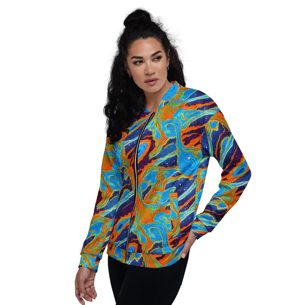 Blue Inferno on Bomber Jacket — Left