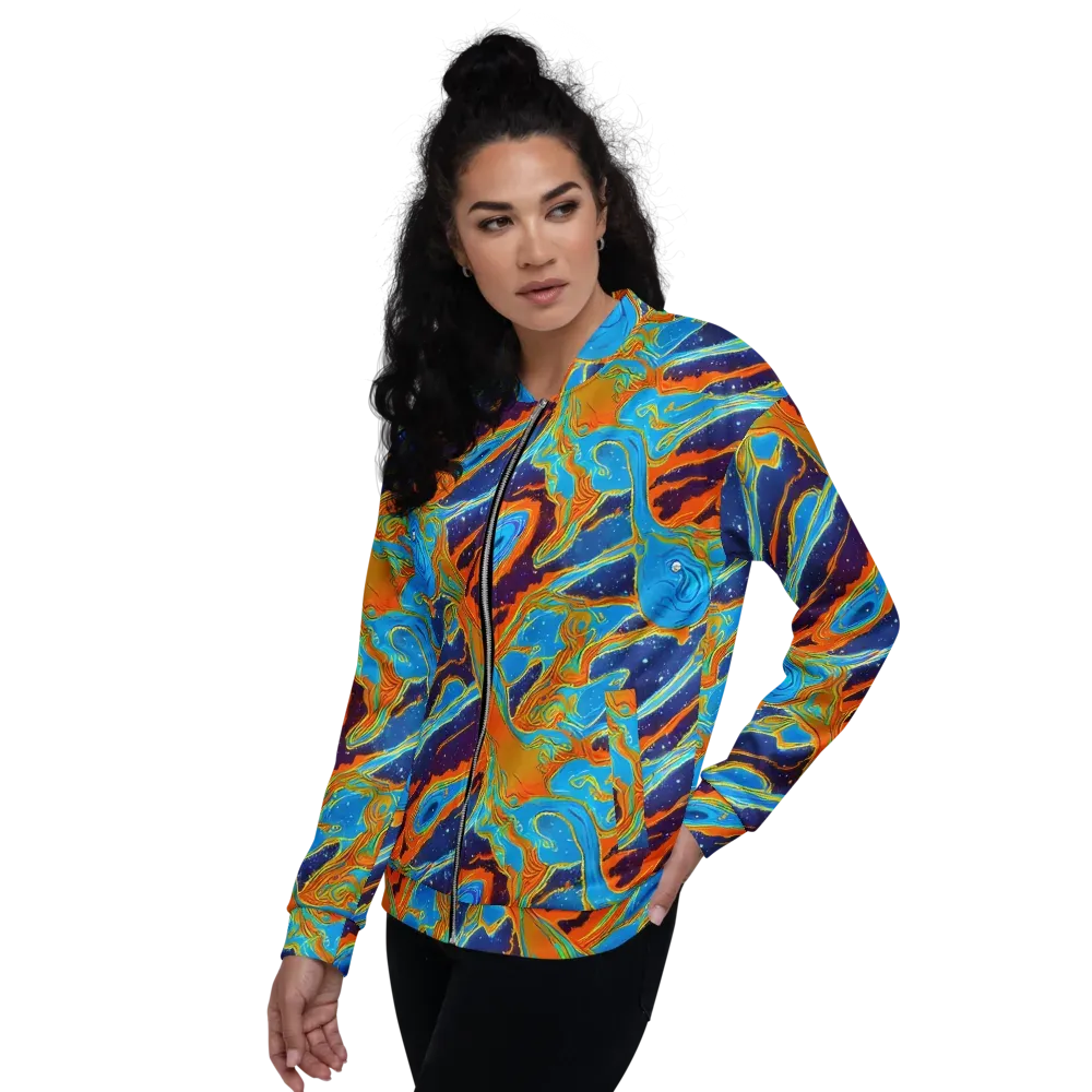 Blue Inferno on Bomber Jacket — Left