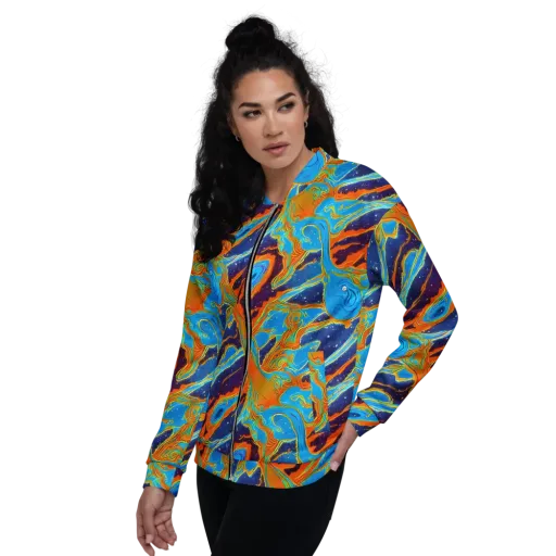 Blue Inferno on a Bomber Jacket