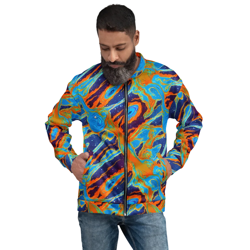 Blue Inferno on Bomber Jacket — Front