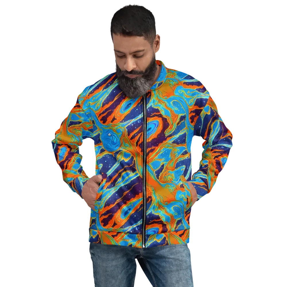 Blue Inferno on Bomber Jacket — Front