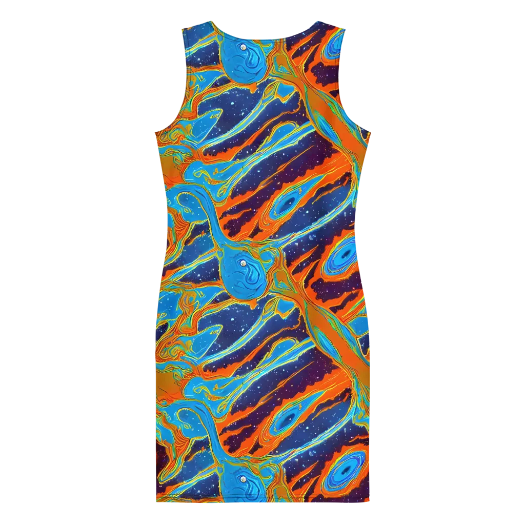 Blue Inferno on Bodycon Dress — Back