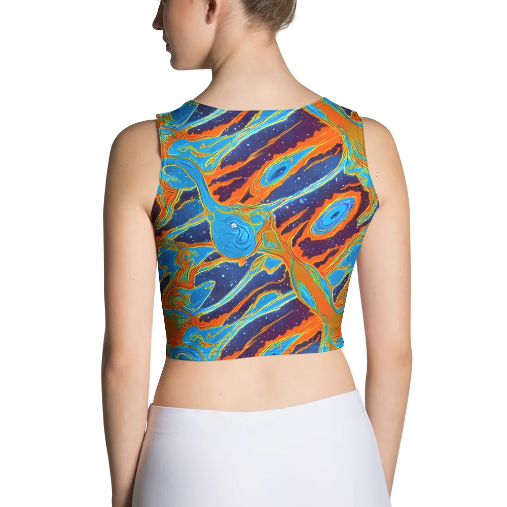 Blue Inferno on Crop Top — Back