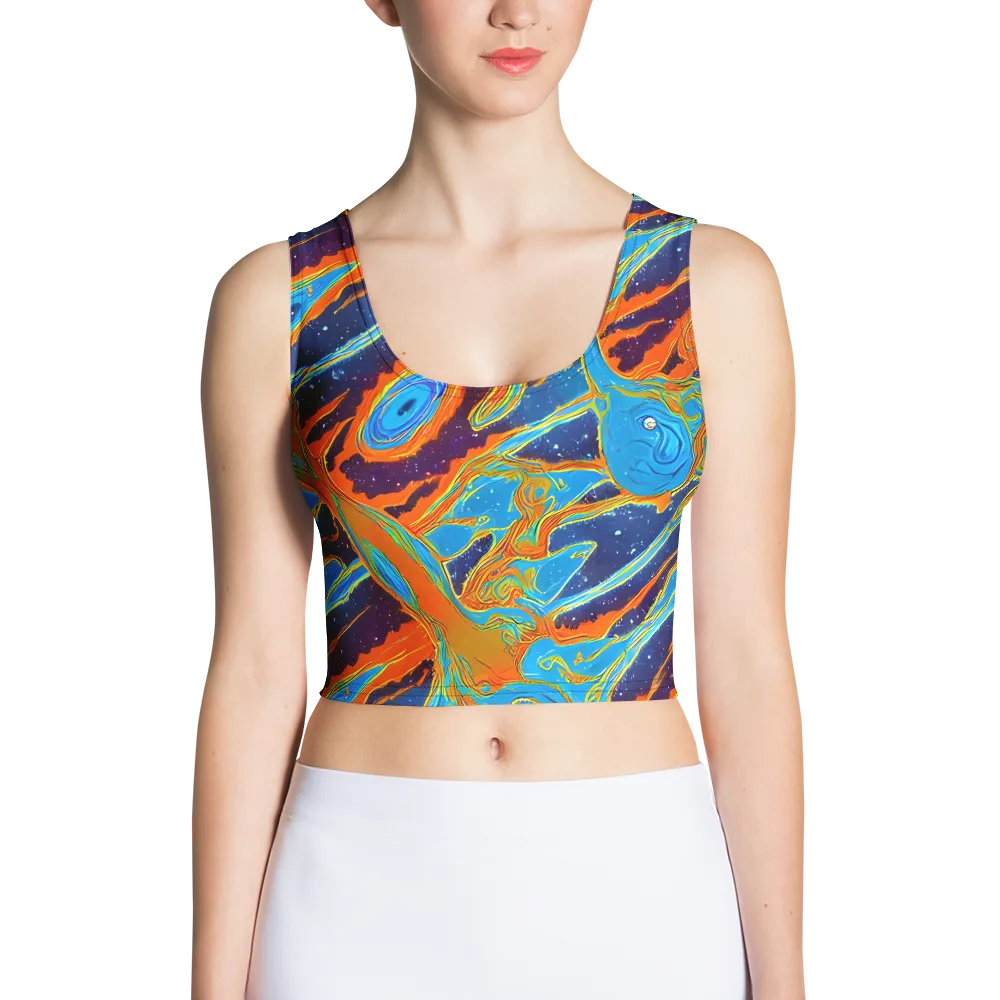Blue Inferno on Crop Top — Front