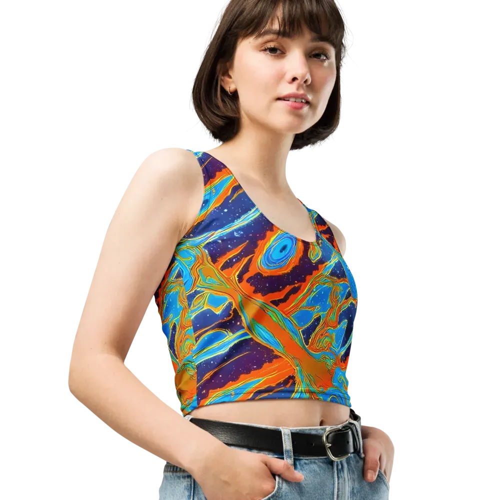 Blue Inferno on Crop Top — Right Front