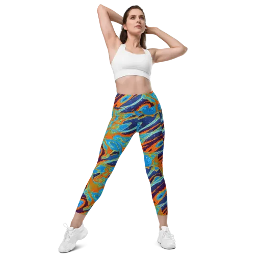 Blue Inferno on a Leggings with Pockets