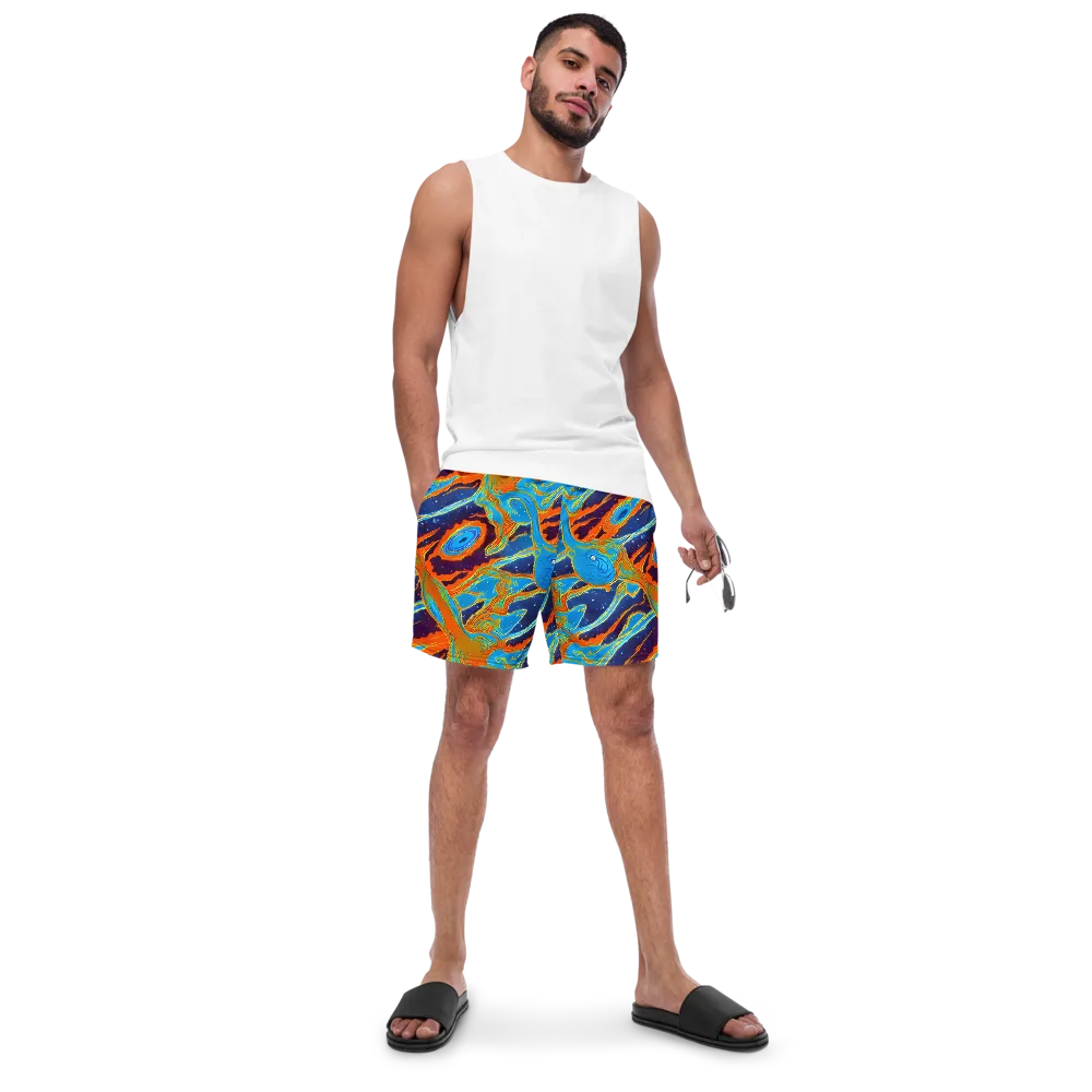 Blue Inferno on Swim Trunks — Front