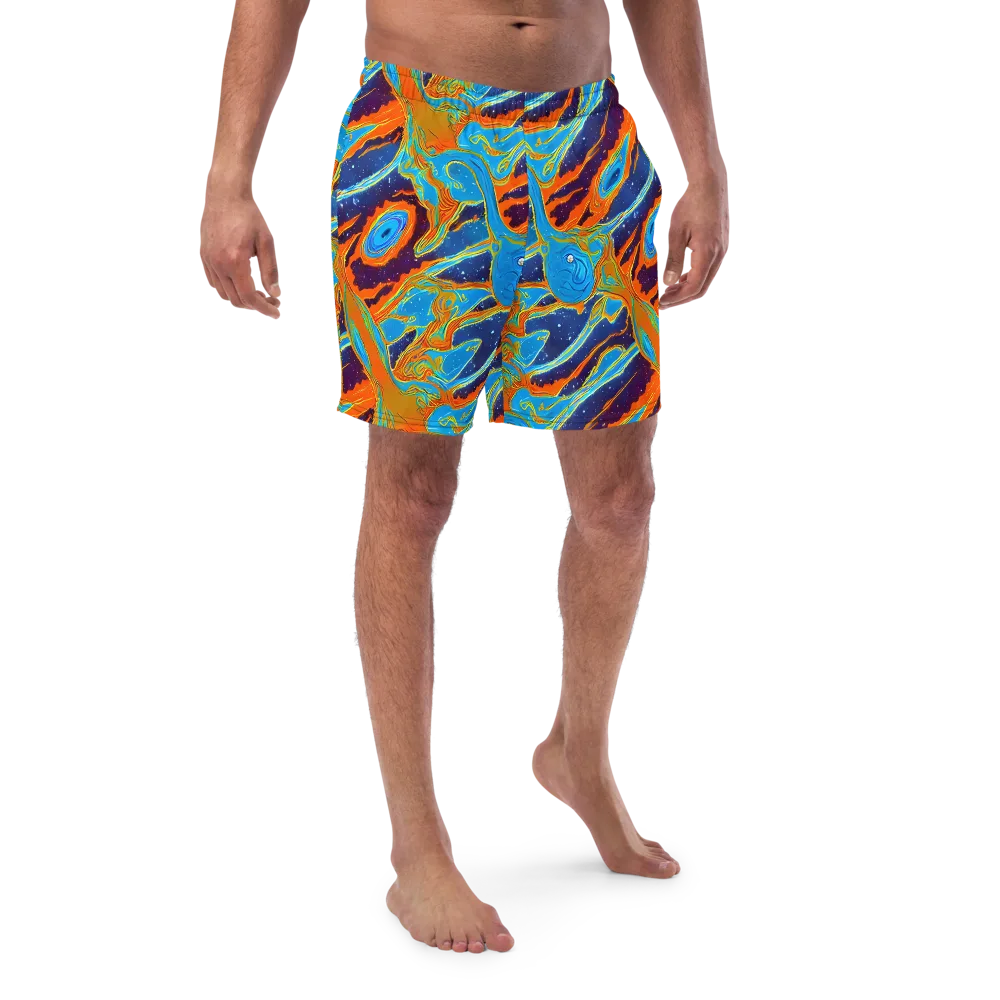 Blue Inferno on Swim Trunks — Front