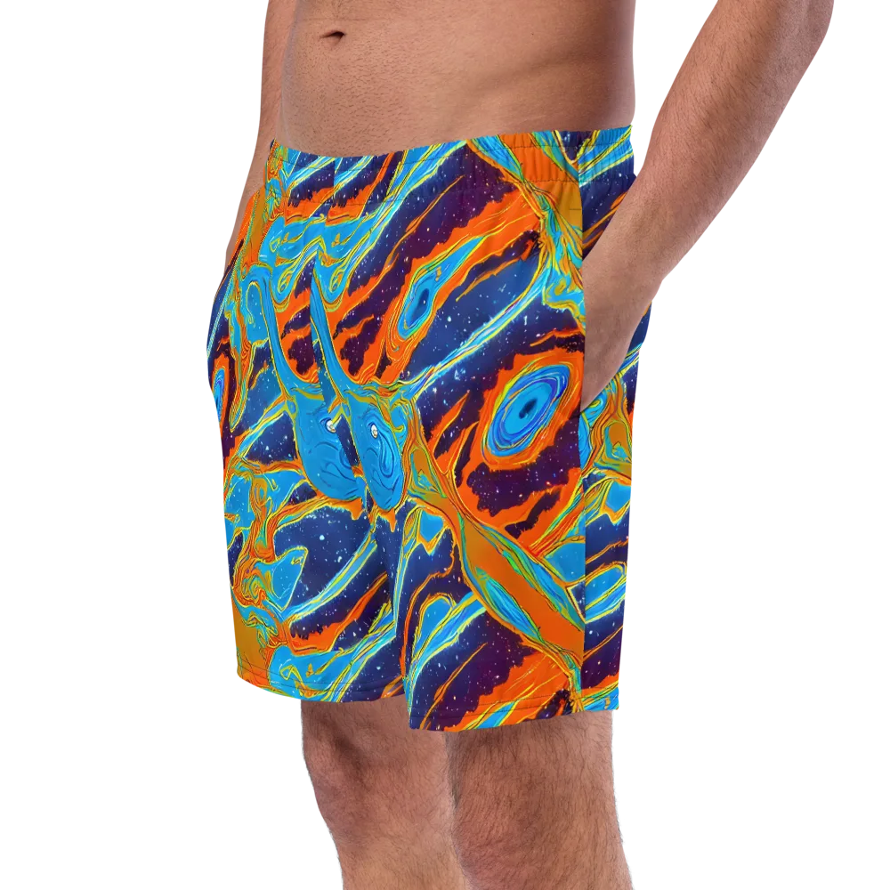 Blue Inferno on Swim Trunks — Left Front