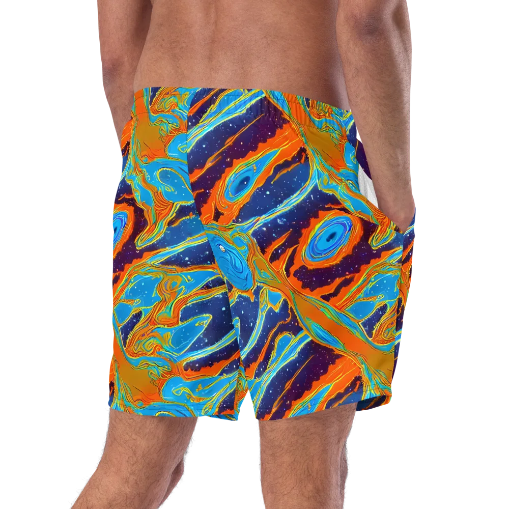 Blue Inferno on Swim Trunks — Right Back