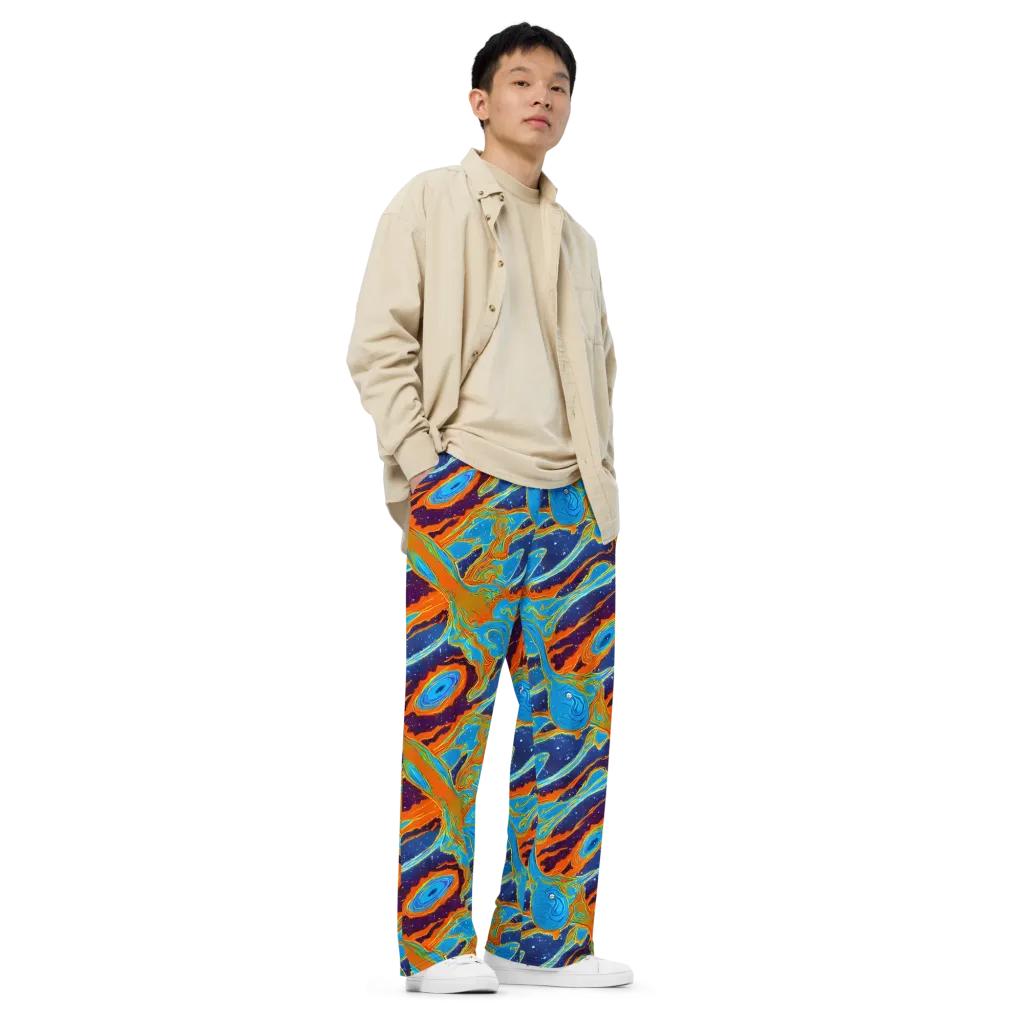 Blue Inferno on Wide-Leg Pants — Right Front