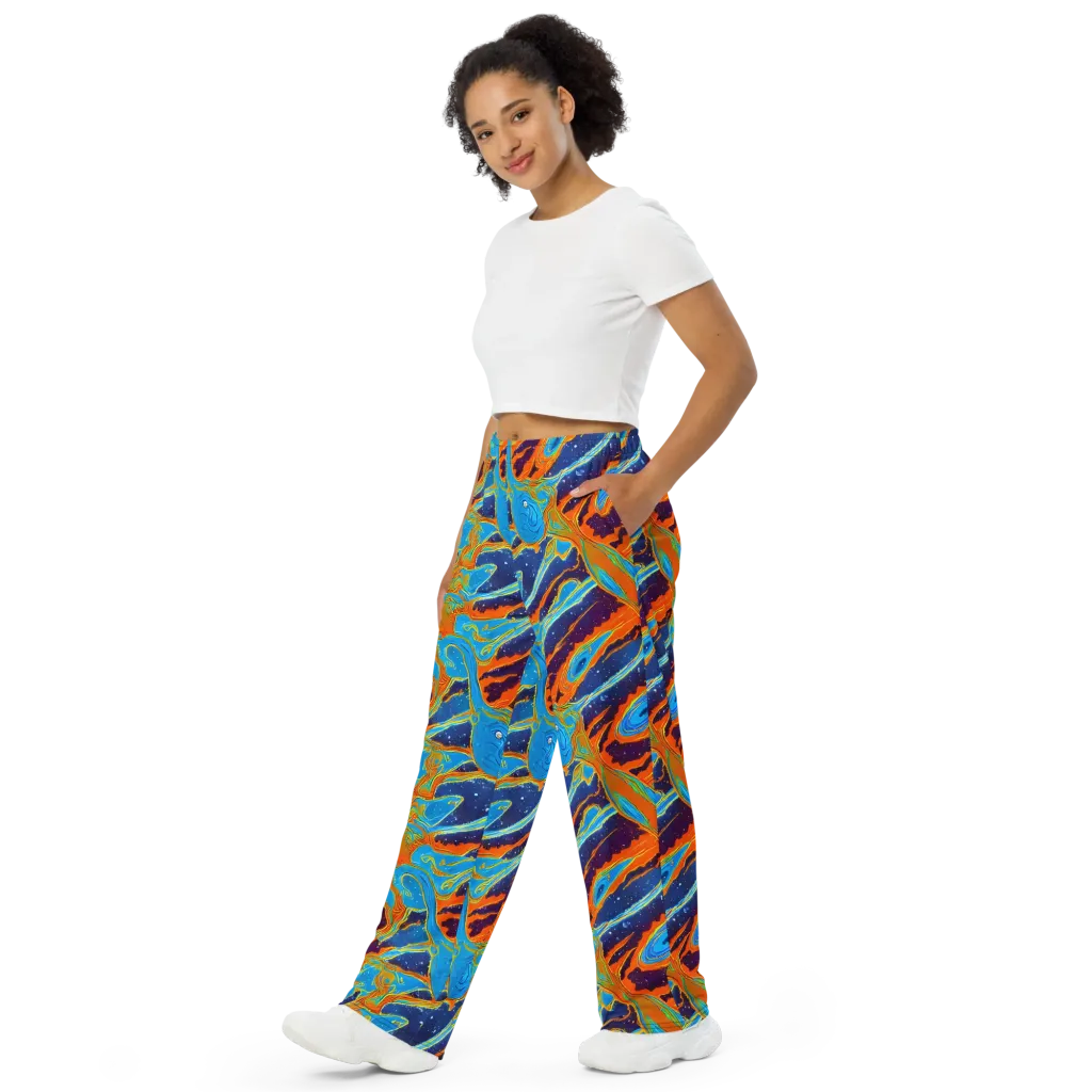 Blue Inferno on Wide-Leg Pants — Left Front