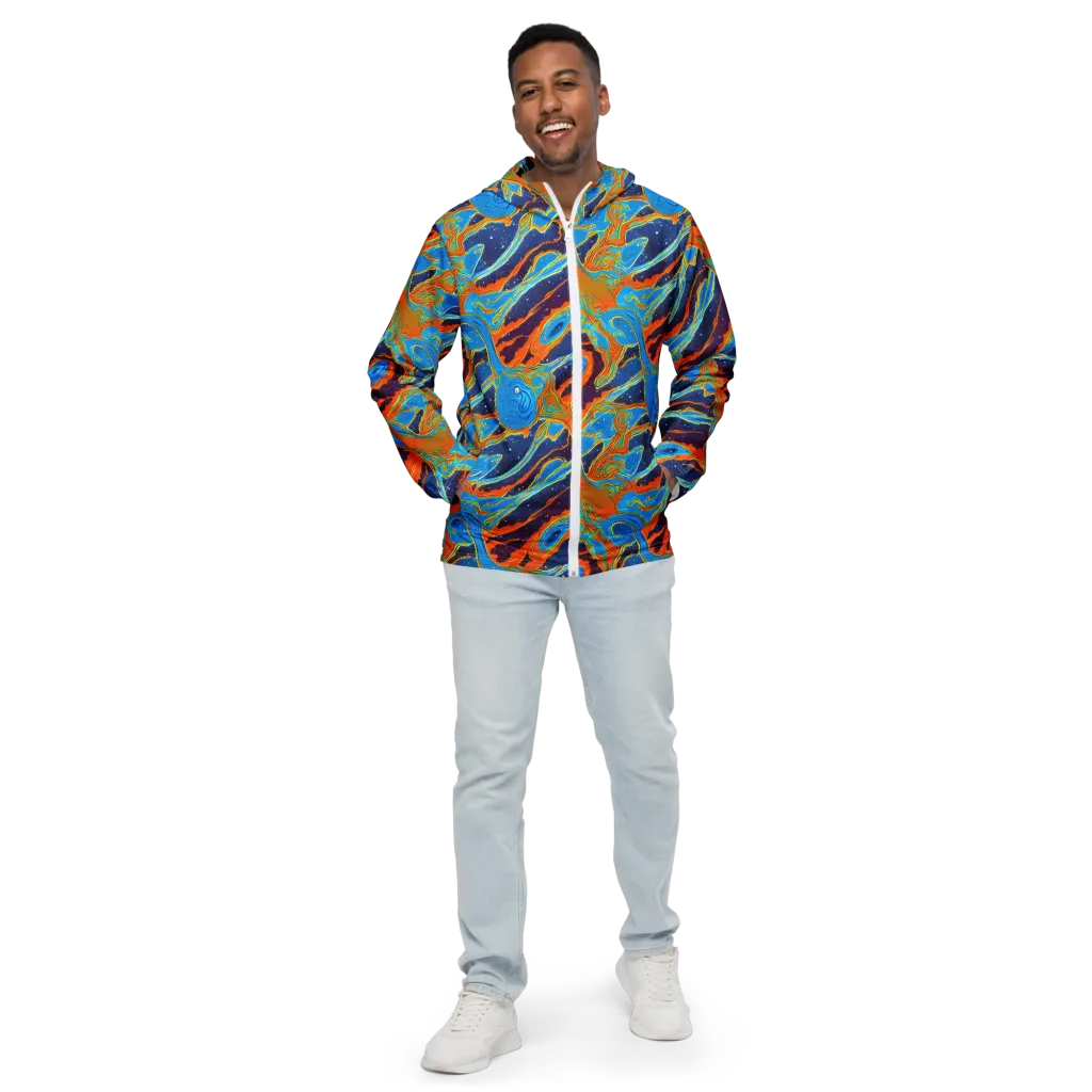 Blue Inferno on Men's Windbreaker — Front