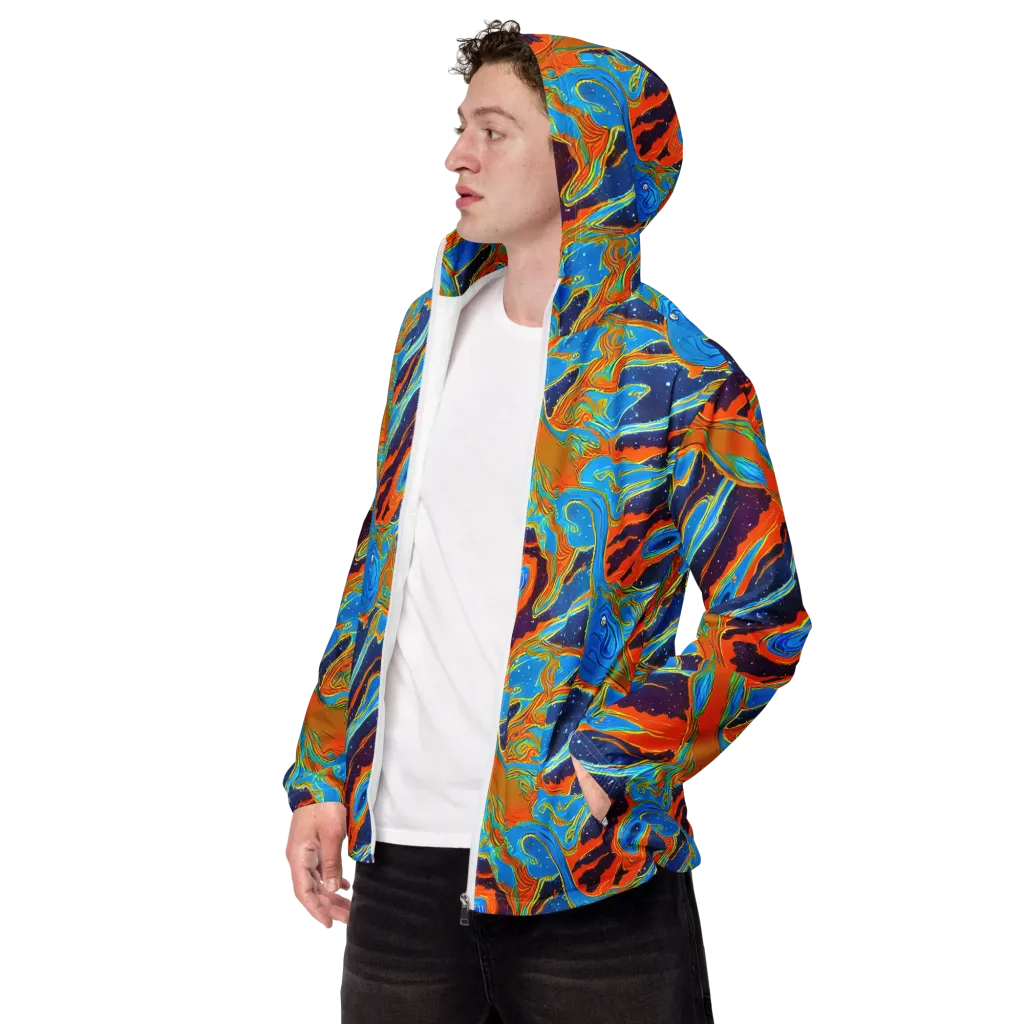 Blue Inferno on Men's Windbreaker — Left Front