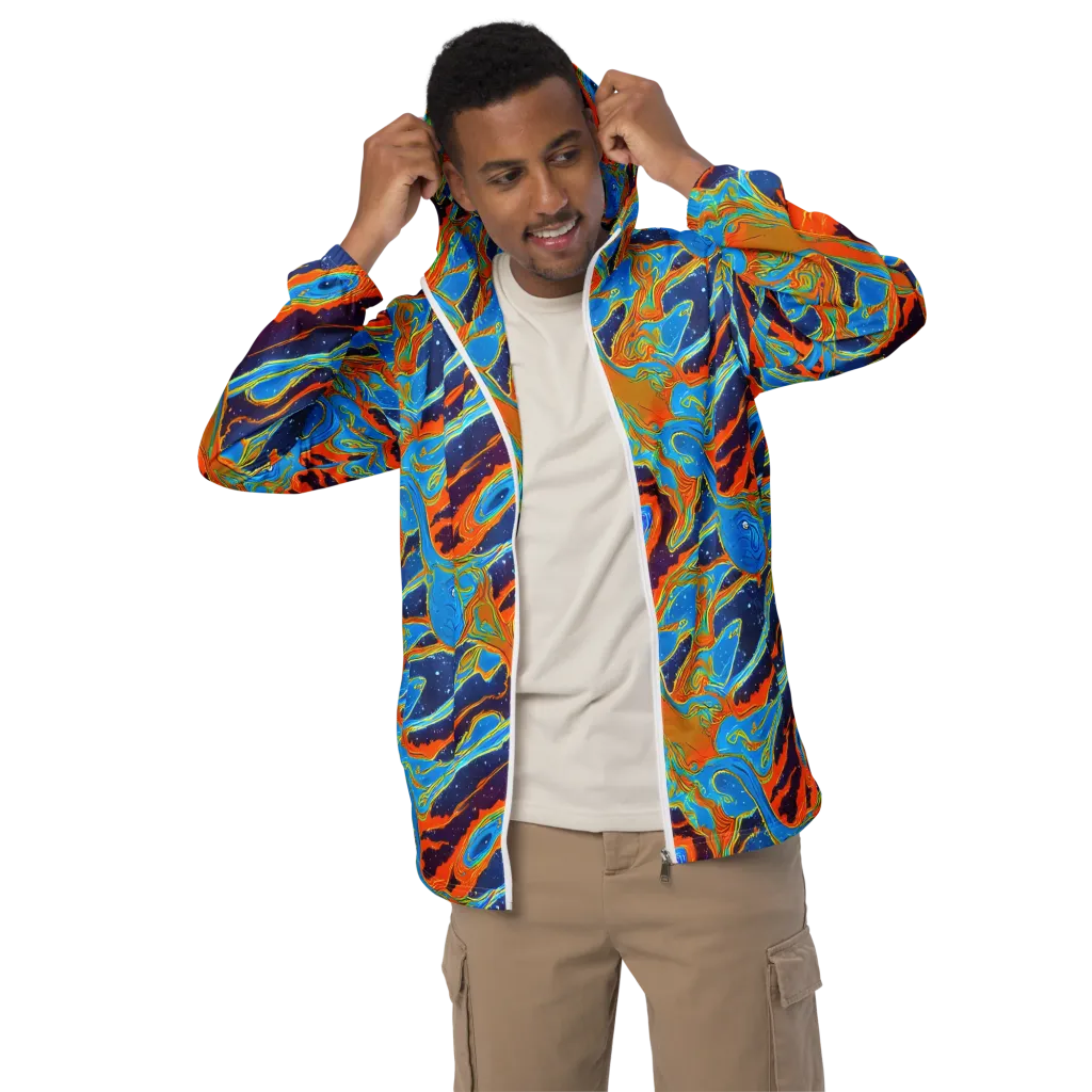 Blue Inferno on Men's Windbreaker — Front