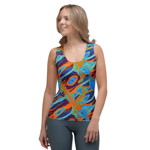 Blue Inferno on a Women's Tank Top