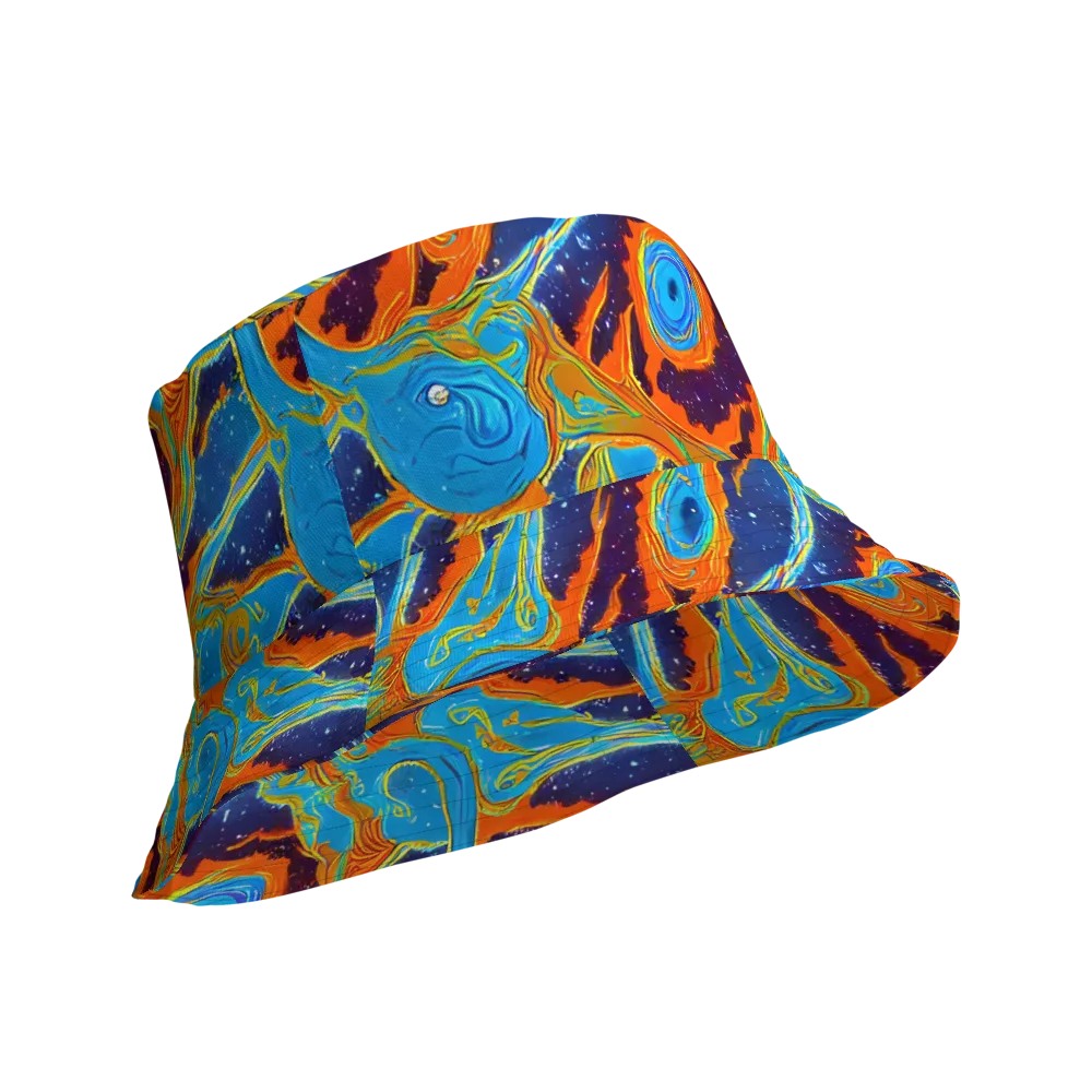 Blue Inferno on Reversible Bucket Hat — Product details Outside