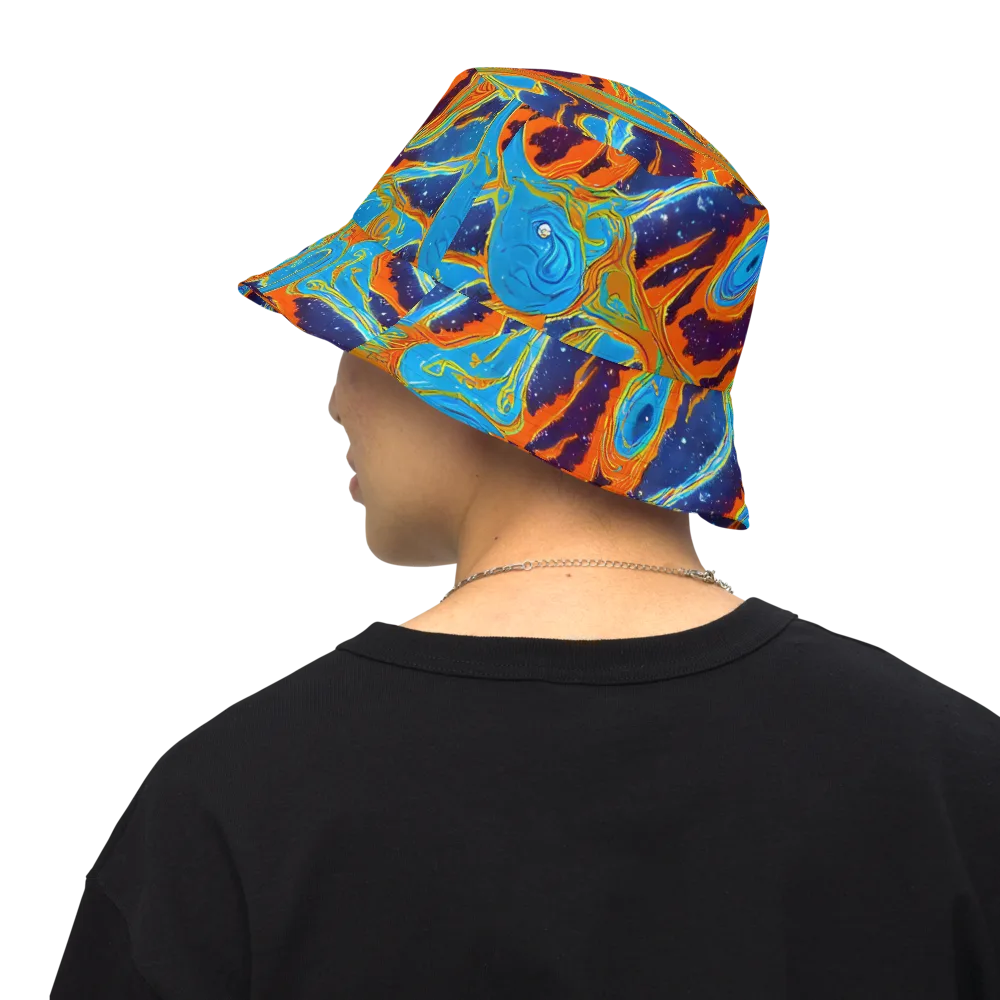 Blue Inferno on Reversible Bucket Hat — Back Inside