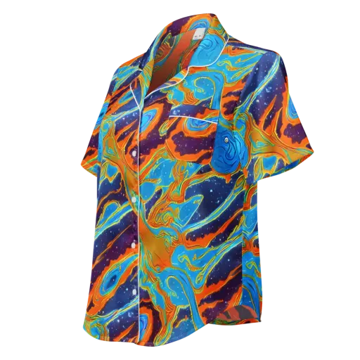 Blue Inferno on a Women's Short Sleeve Pajama Top