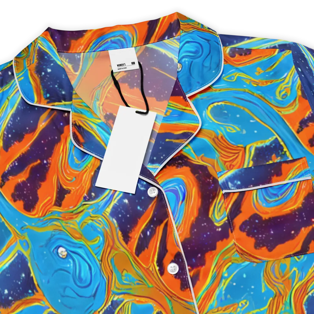 Blue Inferno on Women's Short Sleeve Pajama Top — Product details