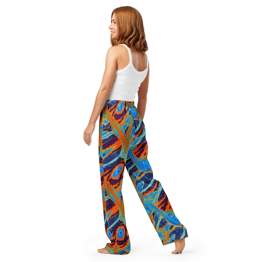 Blue Inferno on Women's Pajama Pants — Back