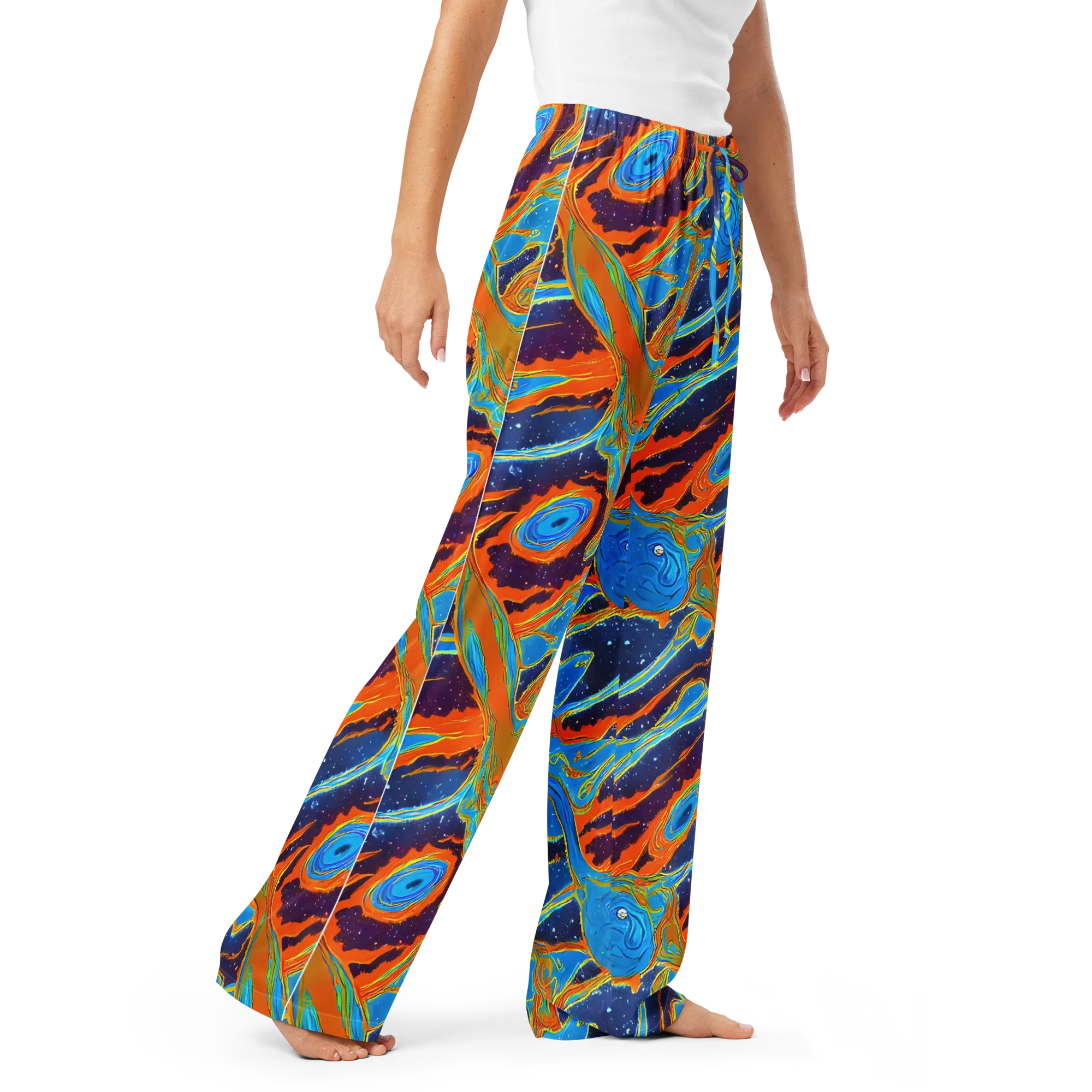 Blue Inferno on Women's Pajama Pants — Right Front